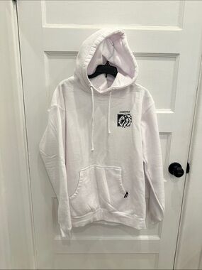 White Hoodie Sweatshirt with Lion Graphic